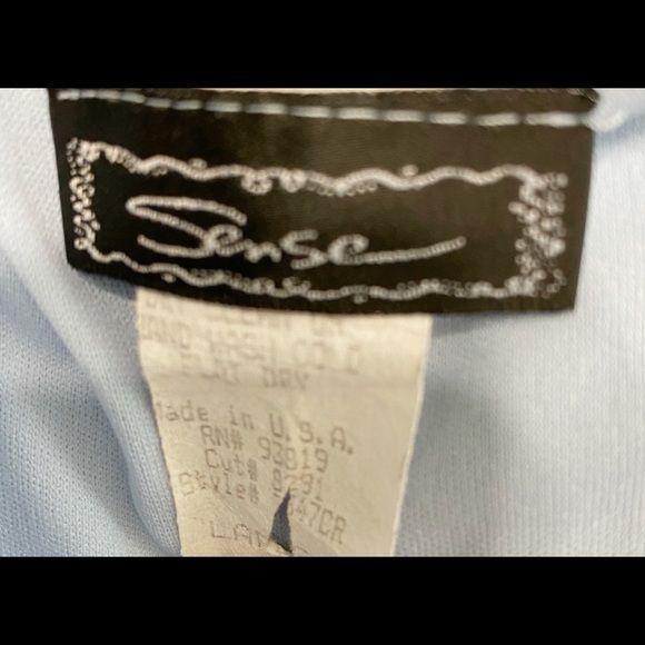 Sense Blues & Purples Spaghetti Strap V Neck Lightweight Chiffon Overlay Sz LG - Picture 8 of 8